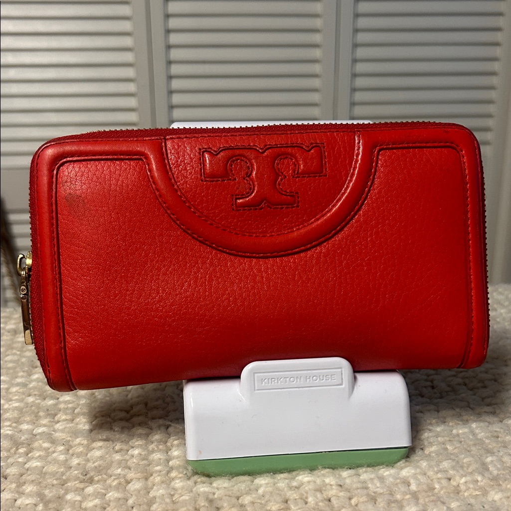 Tory Burch Vibrant Red Leather Wallet